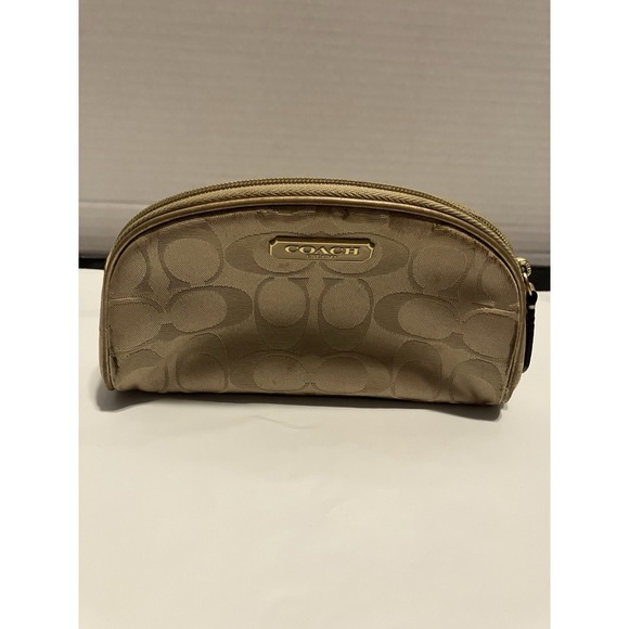 Coach Handbags - Vtg 2010 Coach Cosmetic Case Bag Limited Edition Estee Lauder Collab Beige/Gold